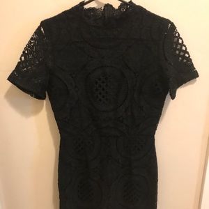 Missguided Women’s high-neck, black lace dress